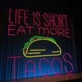 thumbnail image 3 of Glowneon Eat More Tacos Neon Sign, Restaurant Wall Decor Signboard, 3 of 4