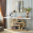 thumbnail image 2 of Tribesigns 70.9 inch Extra Long Console Table, Modern Gold Sofa Table Behind Couch with Storage, 2 of 7