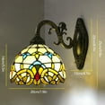 thumbnail image 2 of Miumaeov Wall Sconce 1-Light Colorful Vintage Dragonfly Wall Lamp Fixture Stained Glass Shade Lighting for Staircase Bedroom Bronze Finish, 2 of 13