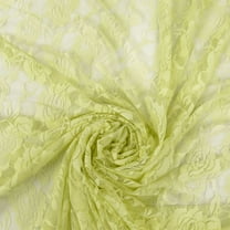 Romex Textiles Nylon Spandex Lace Fabric with Rose Design - Yellow Soft