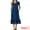 Blue, variant on DARING DIVA Short Sleeve V Neck Contrast Trim Flowy Dress S Blue