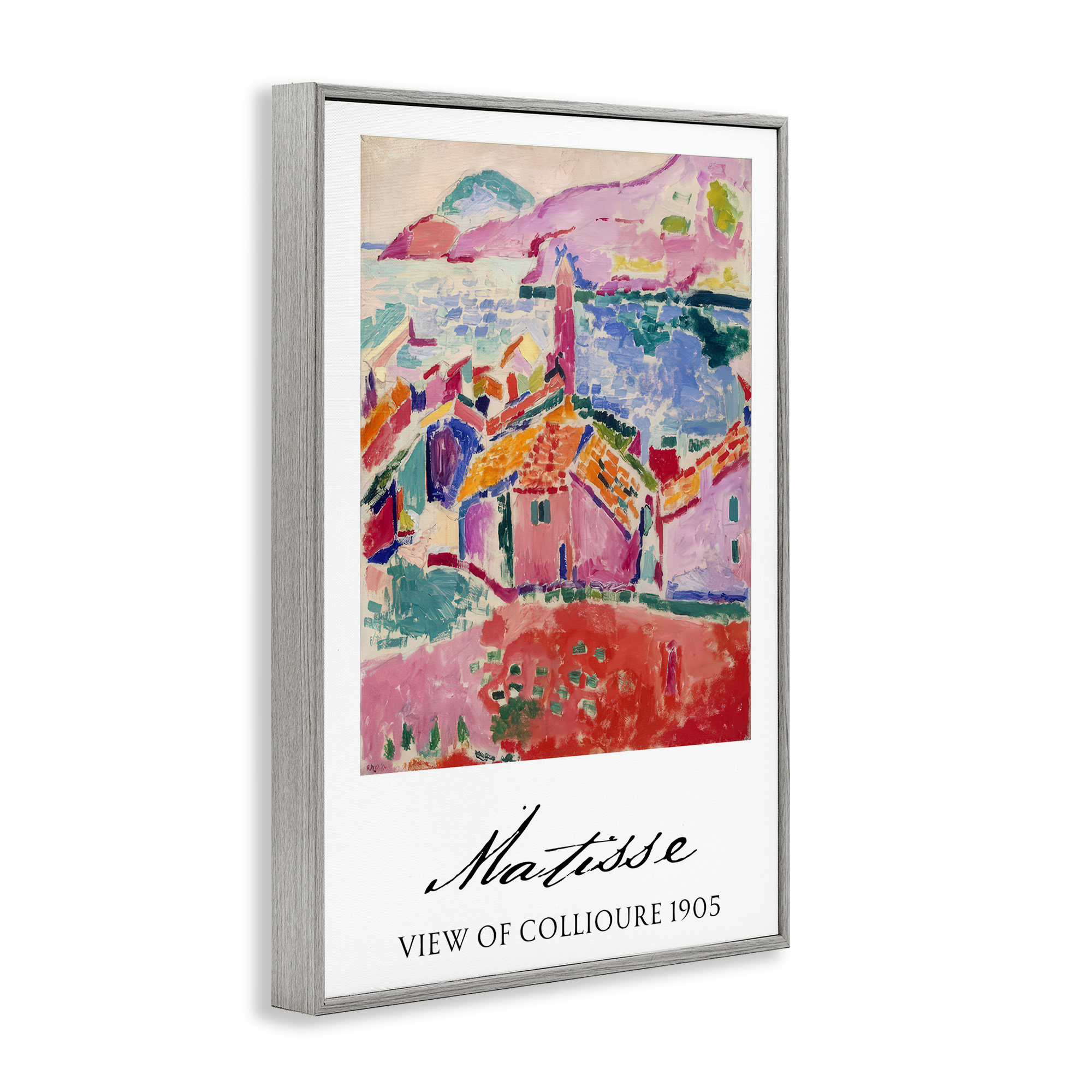 View Of Collioure Gray Framed Giclee Art, design by Vintage Hustle