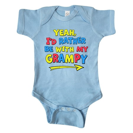 

Inktastic Yeah I d Rather be with My Grampy in Red Yellow and Blue Gift Baby Boy or Baby Girl Bodysuit