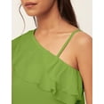 thumbnail image 5 of Moomaya Solid One Shoulder Ruffled Tops, Sleeveless Casual Summer Crop Top, 5 of 8