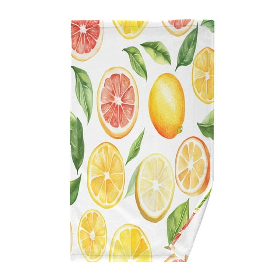 Yayeee 100% Cotton Hand Towels for Bathroom 16" x 28" Soft Absorbent Kitchen Towel, Candy Lemon