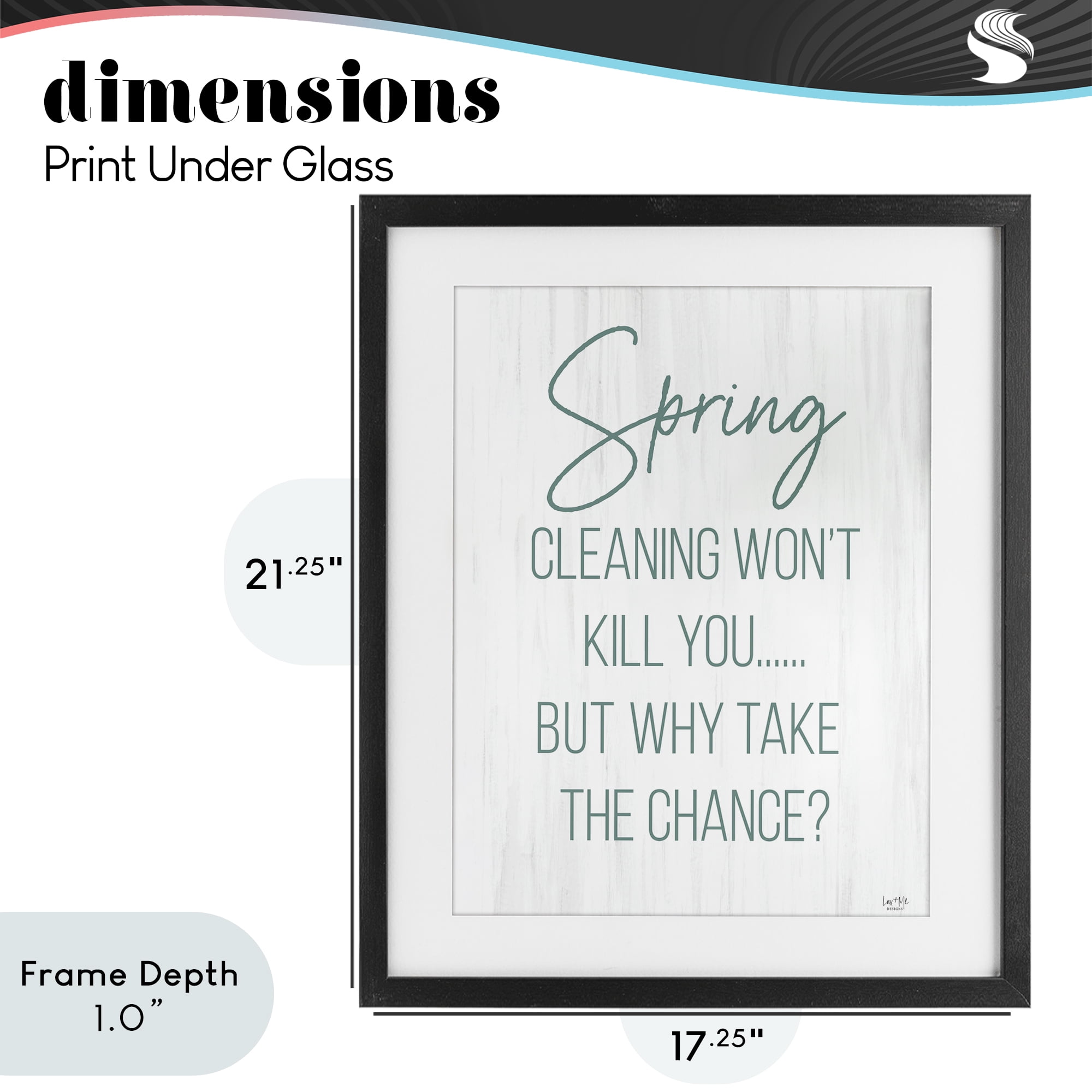 Stupell Industries Spring Cleaning Won't Kill You Black Framed Print Under Glass, design by Lux + Me Designs