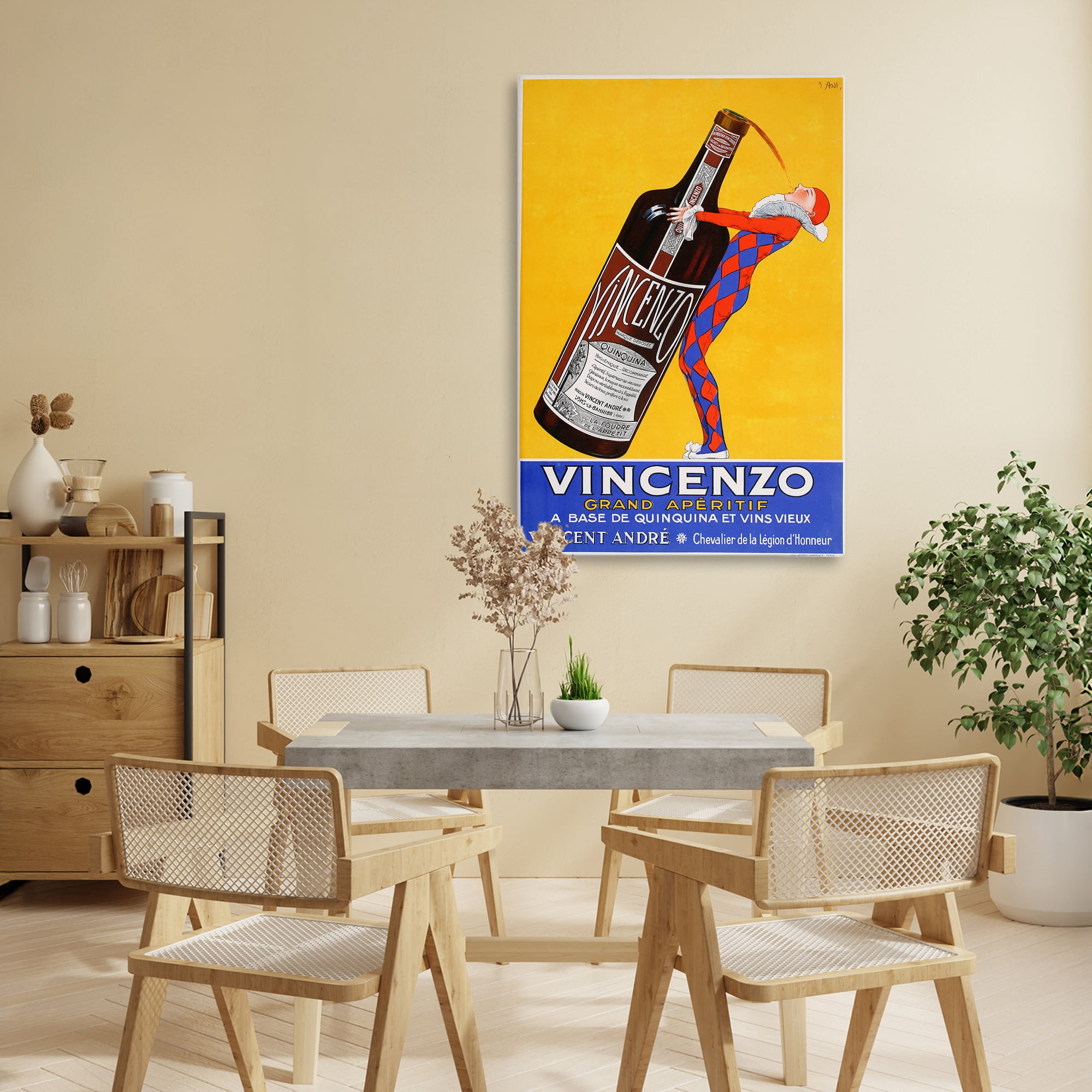 Stupell Industries Vincenzo Vintage Wine Canvas Wall Art, design by Vintage Posters