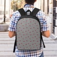 thumbnail image 5 of Uemuo Ladybugs on Black and White Striped Printed Durable 17-inch Student Backpack - Lightweight, Waterproof, Adjustable Straps, Ideal for School, Work, Travel, 5 of 5