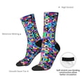 thumbnail image 2 of Yiaed Colorful Tie Dye Stained Glass 2 Print Great elasticity Crew Socks Sports socks for Men and Women, 2 of 5