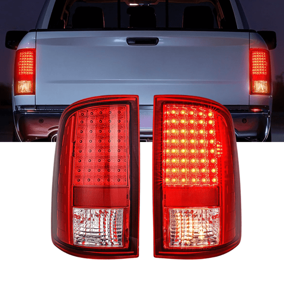 Nilight LED Tail Light Assembly Upgrade Compatible with 2009-2018 Dodge Ram 1500 and 2010-2018 Ram 2500 3500, Incandescent Type Replacement Rear Brake Lamps