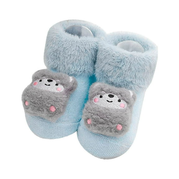 Yindaity Baby Walking Shoes Autumn And Winter Comfortable Baby Toddler Shoes Cute Cartoon Dinosaur Shape Children Cotton Warm Breathable Soft Non Slip Floor Toddler Shoes Baby Shoes (Blue,0-6 Months)