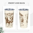 thumbnail image 2 of Western Desert Tumbler Cowboy Insulated Tumblers with Lid Straw Reusable Horse Coffee Travel Mug Tea Wine Cups Birthday Gifts for Women 20 Oz, 2 of 6