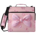 thumbnail image 2 of Zipper Binder with Shoulder Strap 2 inch 3 Ring Waterproof File Folder Organizer Bag 500 Sheet Butterfly Knot Decoration, 2 of 8