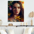 thumbnail image 2 of Designart Colorful Tropical Woman Portrait III Canvas Wall Art, 2 of 5