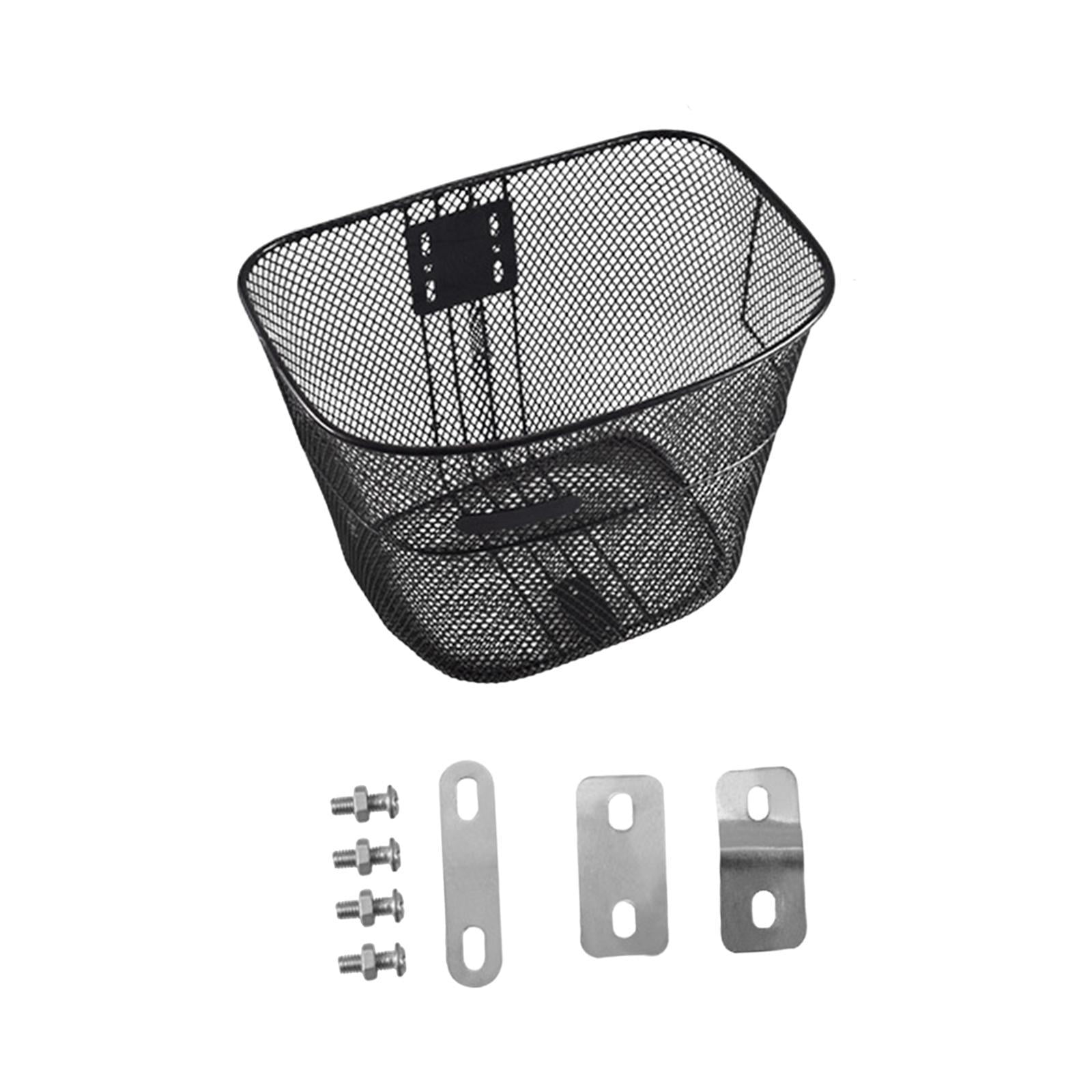 kesoto Basket Storage Container Sturdy Practical Wire Mesh Heavy Duty Sundries Carrying Bike Front Basket for Outdoor Riding 34x26x25 cm