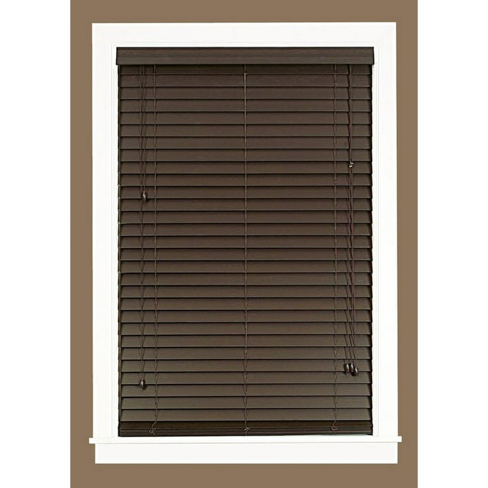 Mini Window Blinds 2" Inch Faux Wood Grain Plantation Blind White Maple