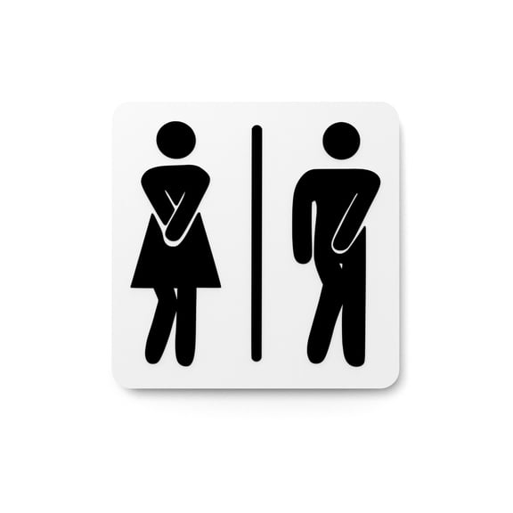Girl and Boy Bathroom Sign – Funny Humor Wall Decor for Home and Office