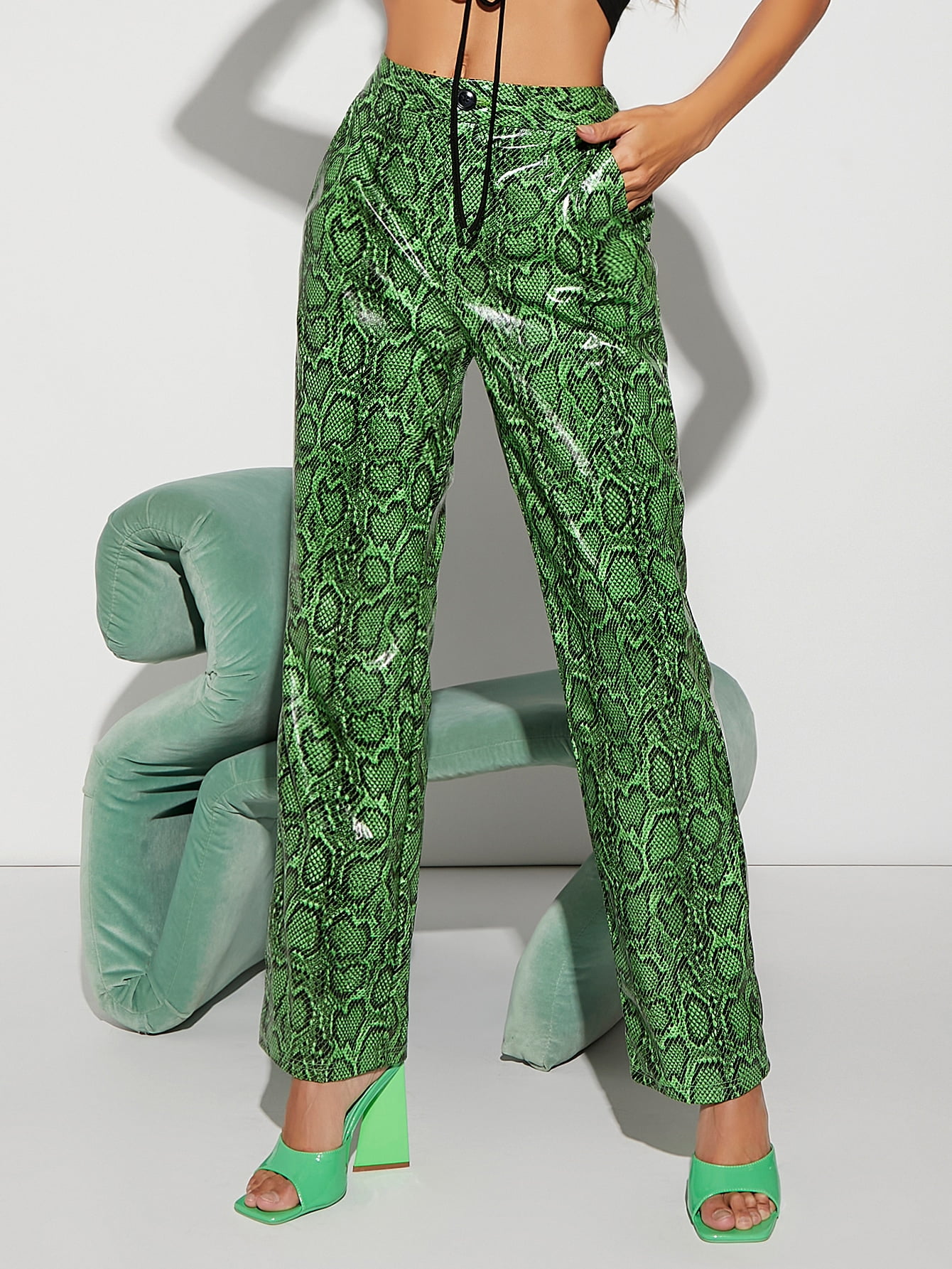 Women's Snakeskin Pattern PU Leather 