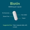 thumbnail image 6 of BESTVITE Biotin 5000mcg (120 Vegetarian Capsules)-No Stearates-No Flow Agents-Vegan-Non GMO-Gluten Free-Hair,Skin,Nails, 6 of 7