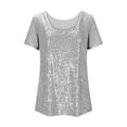 thumbnail image 5 of Ticikt Girls Short Sleeve Sequin Shirts Party Glitter Sparkly Tops Blouse, 5 of 5