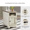 thumbnail image 4 of Signature Design by Ashley Realyn Chairside End Table with USB Charging - Farmhouse White/Brown, 4 of 6