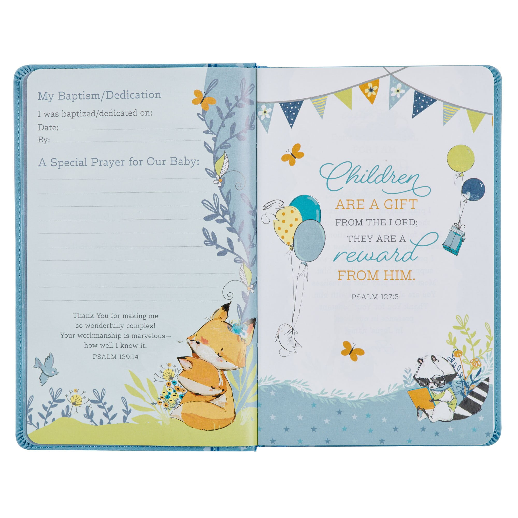 Bible NLT Infant (Faux Leather, Blue), (Hardcover)