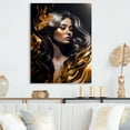 thumbnail image 2 of Designart Gold And Black Sensual Woman II Canvas Wall Art, 2 of 5