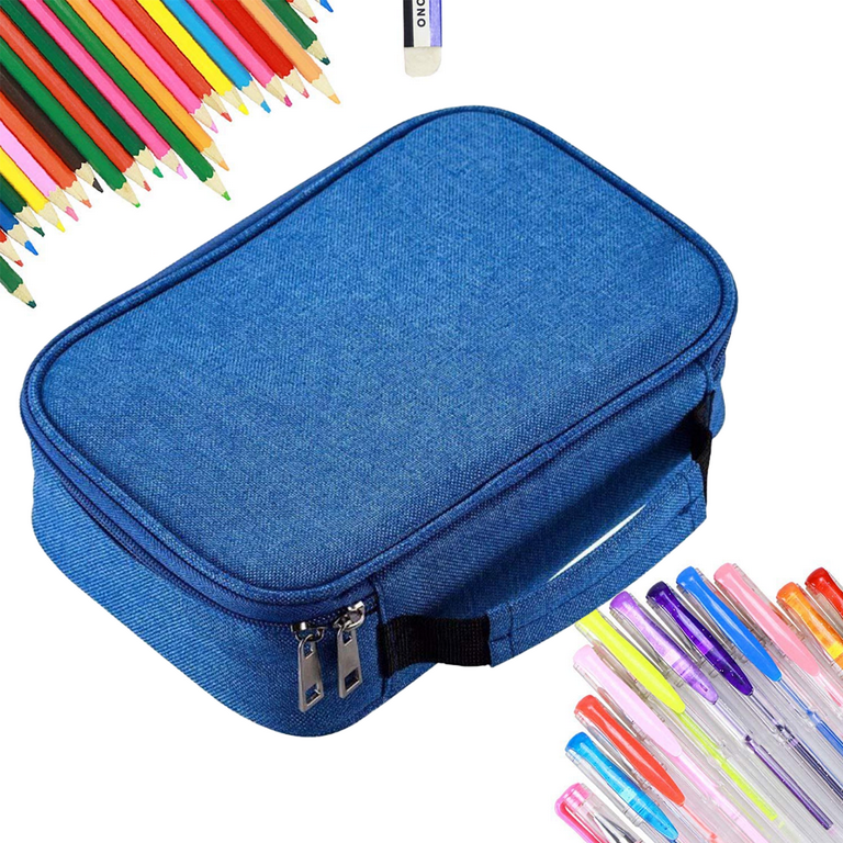 jxfwels 72 Slots Pencil Case Pen Case High Capacity Pens Holder Colored Pencils Organizer Storage for Watercolor Pens Markers - Black
