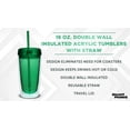 thumbnail image 3 of Double Wall Acrylic Tumblers 16 oz. Set of 10, Bulk Pack - BPA Free, Perfect for Iced Coffee, Soda, Other Hot & Cold Beverages - Green, 3 of 5