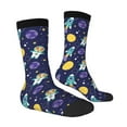 thumbnail image 3 of Uemuo Astronaut Corgi Pattern Women's Crew Socks, Soft Durable Breathable Moisture-Wicking with Odor Control Cotton socks, 3 of 9