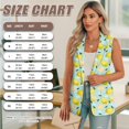 thumbnail image 6 of Psesaysky Women’s Vest Tops Fall Winter Sleeveless Yellow Lemon Print Blazer Jackets Single Button Work Suit with 2 Pockets, Size 5XL, 6 of 6