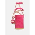 thumbnail image 5 of FIORELLA Fuchsia Strappy Block Heel Sandals, 5 of 8