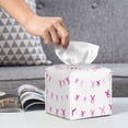 thumbnail image 6 of Lsque Breast Cancer Awareness (4) Printed Tissue Box Cover Holder, Facial Paper Organizer Dispenser,Square with Bottom Belt, PVC Leather Decorative Organizer, 6 of 8