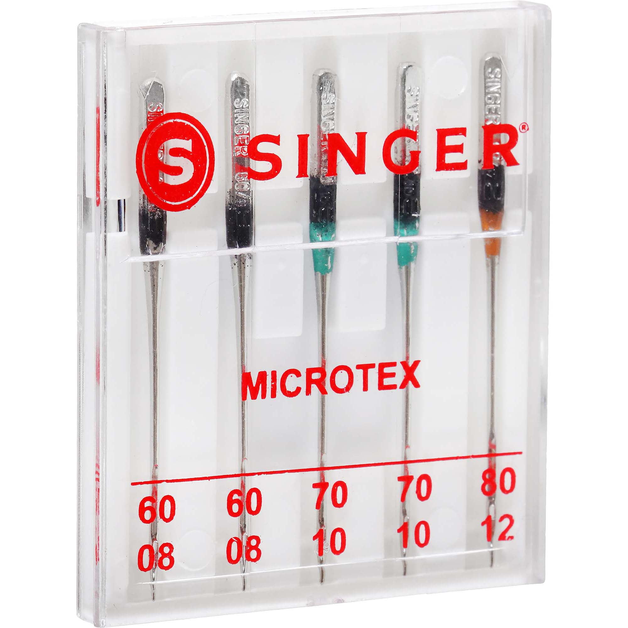SINGER Assorted Size Microtex Steel Sewing Machine Needles - 5 Count