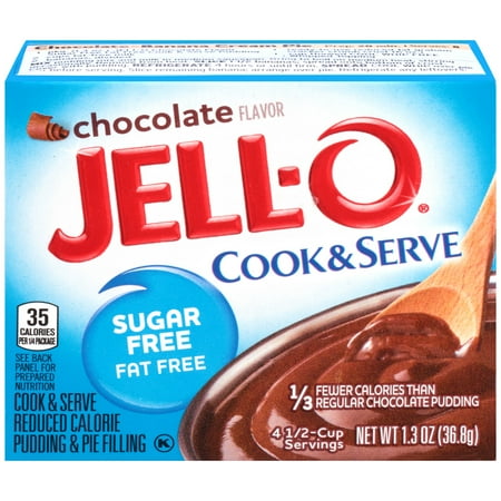 Fat Free Sweet - Jell-O Sugar Free Fat Free Chocolate Cook & Serve Reduced Calorie Pudding & Pie Filling Mix 1.3 oz. Box
