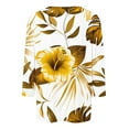 thumbnail image 4 of CYMMPU Fall Trendy Shirts 3/4 Sleeve Spring Tunic Tops Boho Blouses for Women Dressy Casual Crew Neck Loose Fit Floral Pattern Lightweight Basic Tees Multicolor L, 4 of 5