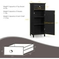thumbnail image 3 of Small Bathroom Storage Cabinet, Narrow Storage Organizer with Drawer & Single Door, Adjustable Shelves, Freestanding Slim Cabinet for Small Space, Bathroom & Living Room, Black, 3 of 18