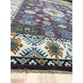 thumbnail image 6 of EORC Purple / Ivory Hand Knotted Wool Traditional Kazak Collection Rug, 10' x 14', 6 of 6