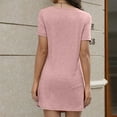 thumbnail image 5 of Sevevn Women's Short Sleeve Ruched Casual Summer Dress Bodycon Midi Dress Side Draw-String Dress Crew Neck Dresses, 5 of 5