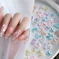 thumbnail image 2 of dianhelloya50Pcs Nail Ornaments Creative Shape Non-Fading Vivid Color Shiny Visual Effect 3D Love Heart Bear Style Nail Art Jewelry Charms E, 2 of 8