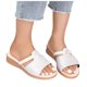 thumbnail image 3 of Bmisegm Ladies Summer Simple Dark Print Fish Mouth Slope Heel Large Size Sandal Slippers Sandals Women Summer White 7.5, 3 of 9