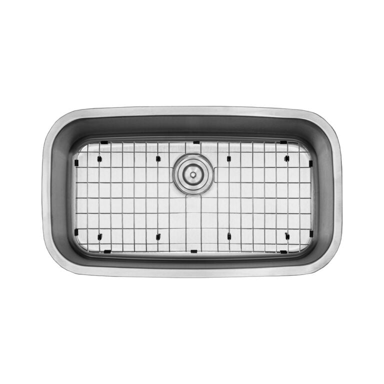 Strictly Sinks 32" Undermount Kitchen Sink - Single Bowl 18 Gauge with Sound Dampening Rubber Pads with  1 Strainer Drain 1 Grid and 1 Rolling Rack