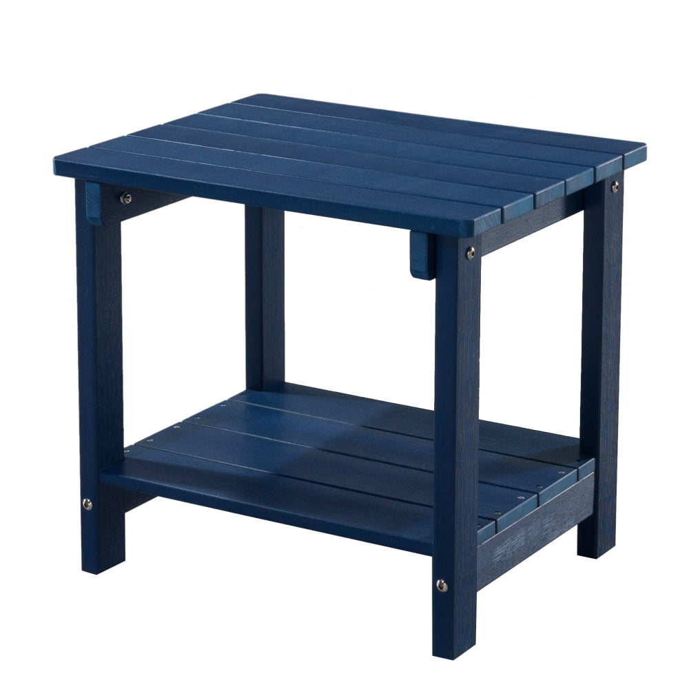 Adirondack Side Table, Double Outdoor Plastic Side Table, Poly Lumber
