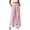 Pink, variant on cocolona Womens Summer Casual Linen Pants Elastic Waist Straight Wide Leg Vacation Lounge Pants with Pockets