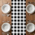 thumbnail image 4 of Table Runner 72 Inches Long for Kitchen Dining, Gnomes Sunflowers Dresser Scarf Farmhouse, Dining Table Decorations for Wedding/Parties, Pastoral Botanical Black White Plaid Wooden 13 x 72 In, 4 of 8