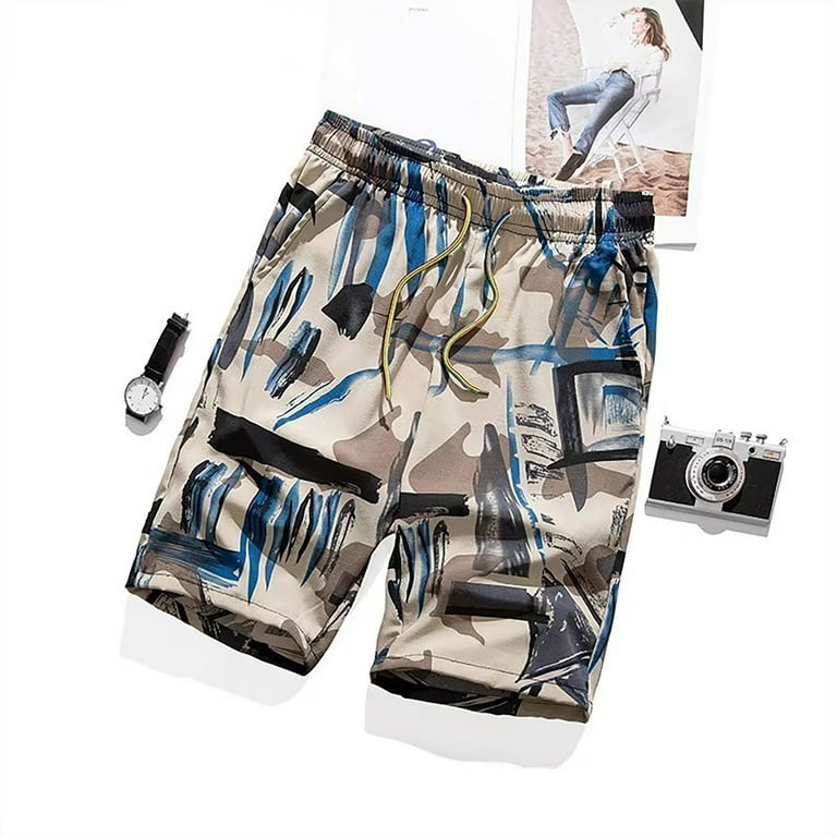 Ierhent Board Shorts For Men Mens Swim Trunks 10 Inch Inseam Board Shorts with Compression Liner Swimsuit Bathing Suit Quick Dry Cargo Pocket Beige 3XL Walmart