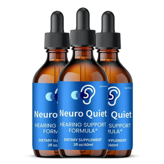 NeuroQuiet Liquid Supplement, Hearing and Ear Health, Neuro Quiet Drops, All Natural Formula 60 mL (3 Pack)
