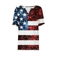 thumbnail image 4 of womens t shirts Women's Casual Independence Day Printed Short Sleeve V-Neck Top graphic tees for women, 4 of 5