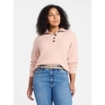 thumbnail image 2 of Time and Tru Women's Pullover Henley Sweater, Sizes XS-XXXL, 2 of 6