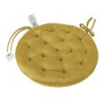 thumbnail image 1 of My Infinity Store 16" Plush Round Tufted Chair Pad/Cushions Tie-Backs (Mustard Gold,2 Piece), 1 of 3